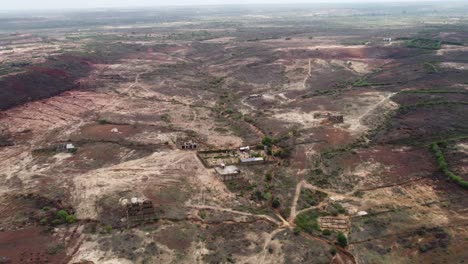 countryside of senegal: sub-saharan green belt with scattered houses