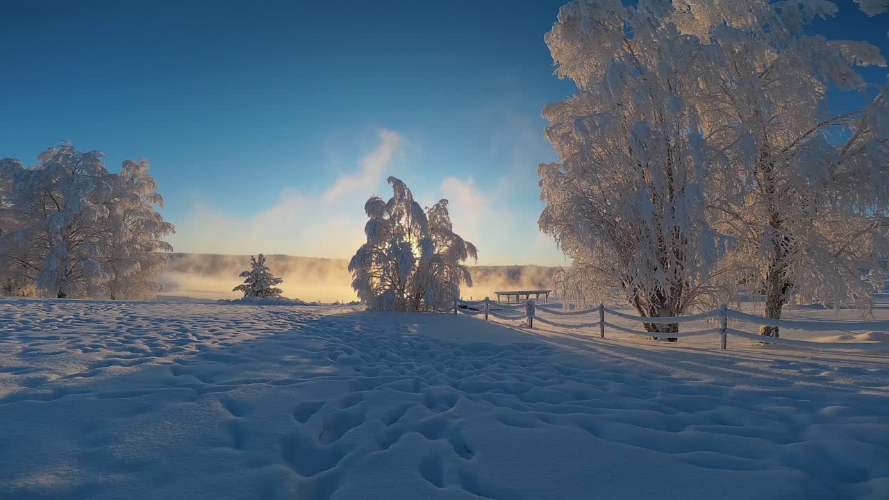Arktiset talvivarjot, jäätyneet maisemat Suomen Lapissa: eeppisiä kohteita ja luontoa.