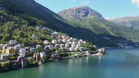 odda village at hardanger fjord in vestland, norway, scandinavia