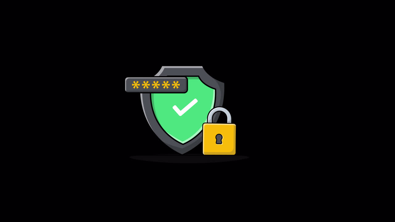 Animated Password Protection and Security Icon
