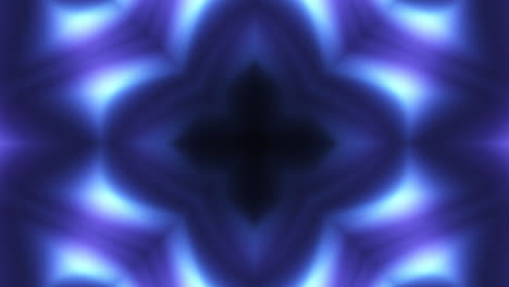 kaleidoscopic vj looping pattern in blue neon lights