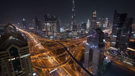 city street traffic at night. time lapse cityscape