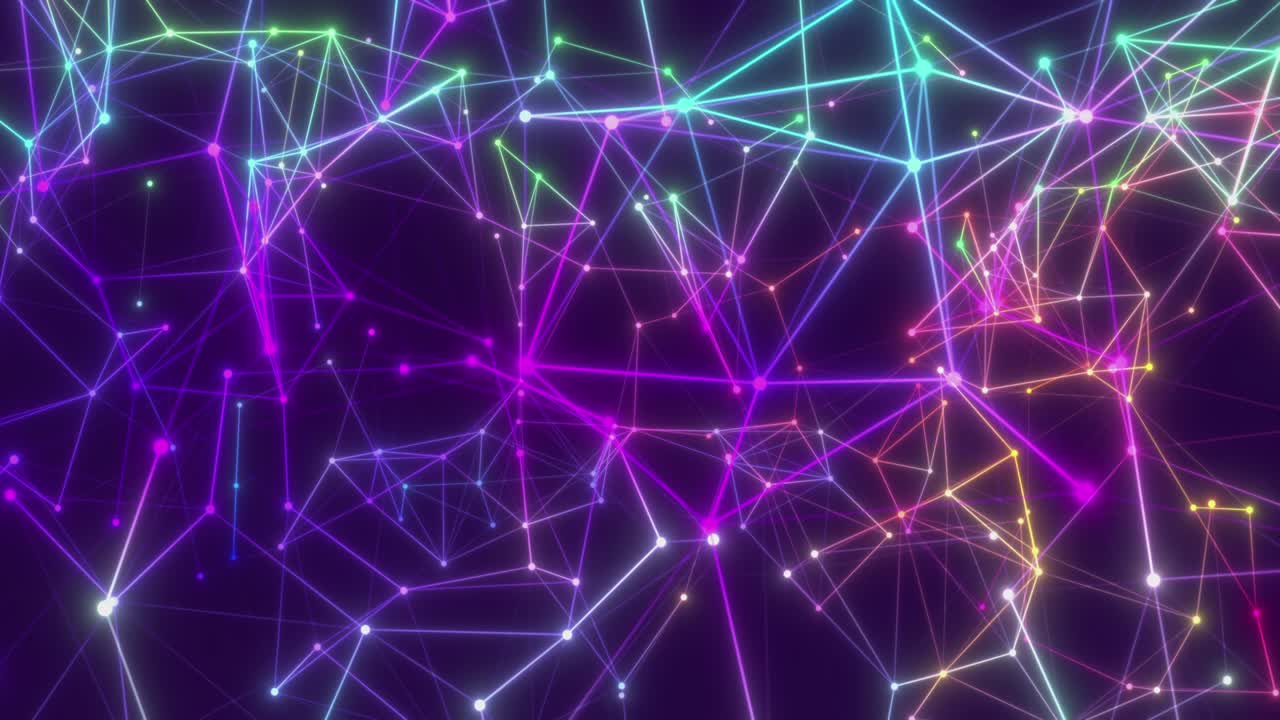 Motion Loop Background Abstract Dynamic Plexus Futuristic Technology. 3d render, seamless loop