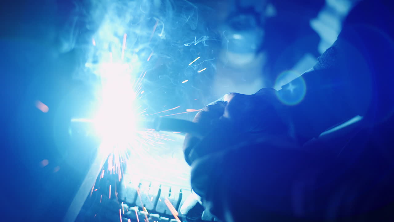 Welder Welding Steel Construction Slowmotion
