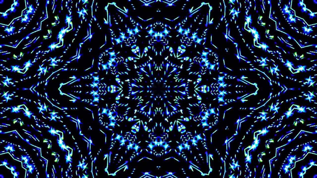 onda de luz pontos abstratos definido cor azul caleidoscópio fundo preto