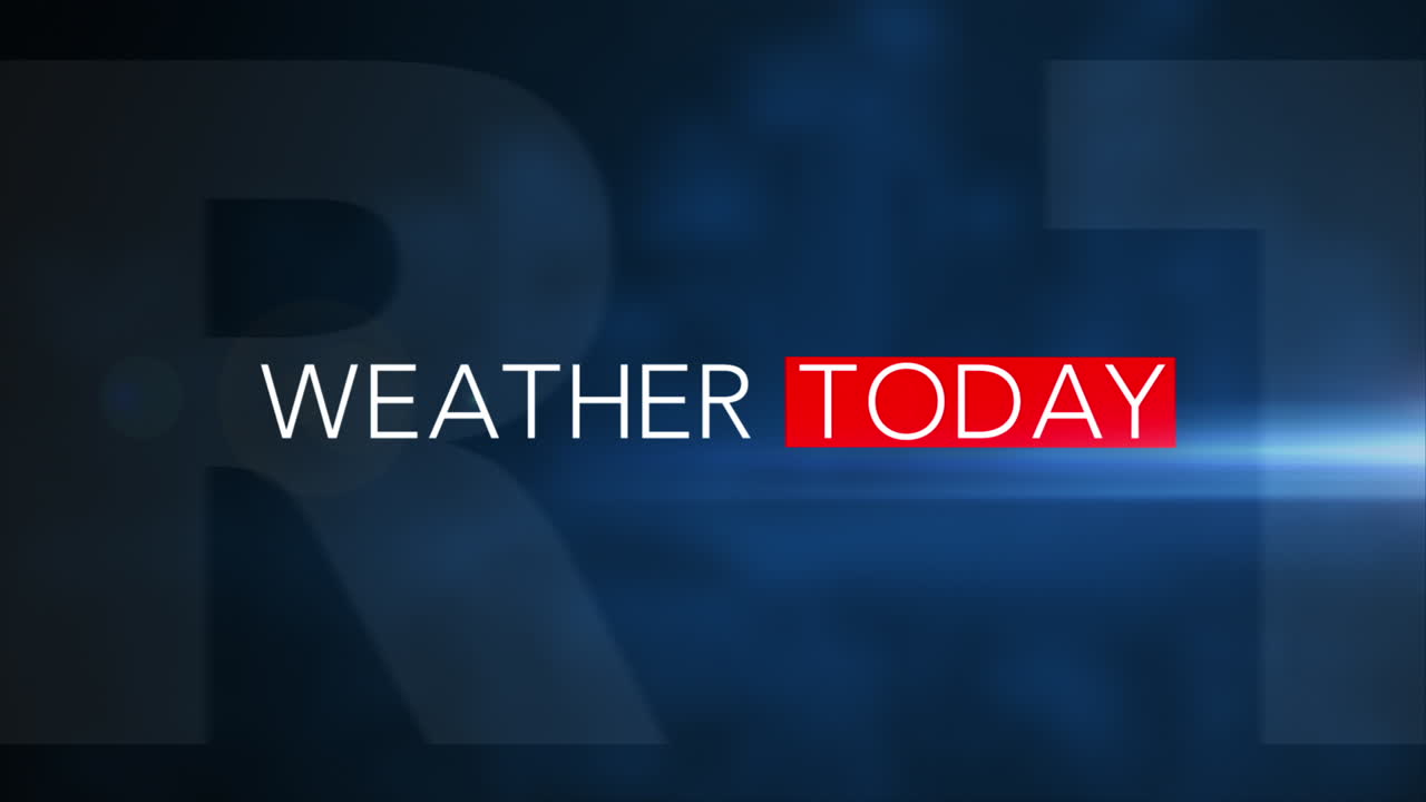 &ldquo;WEATHER TODAY&rdquo; 3D Motion Graphic with blue background