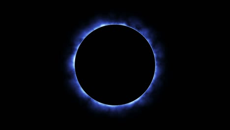 un eclipse azul brillante alrededor de un círculo negro en un gráfico de movimiento.