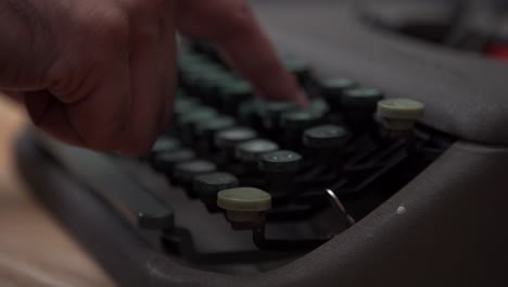 typing on an old typewriter