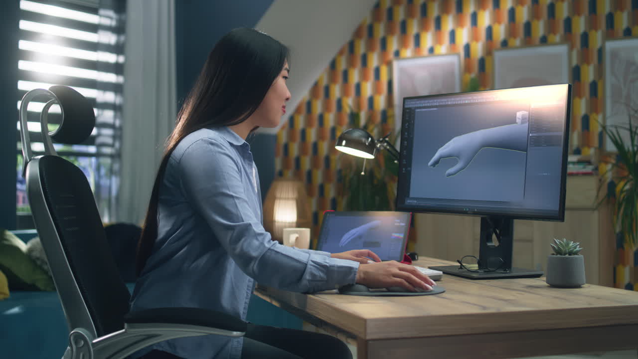 3D Designer Working on Project Using Pc