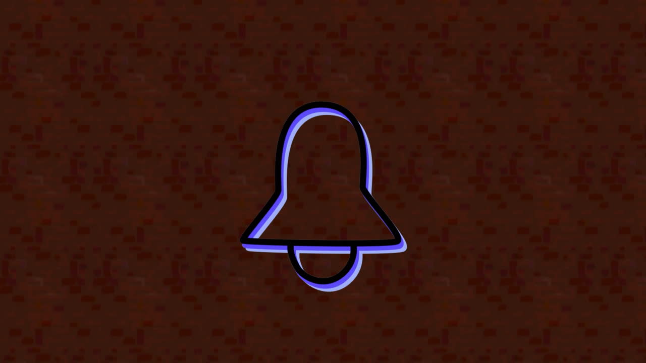 갈색 바탕에 녹색 네온 종 기호의 애니메이션