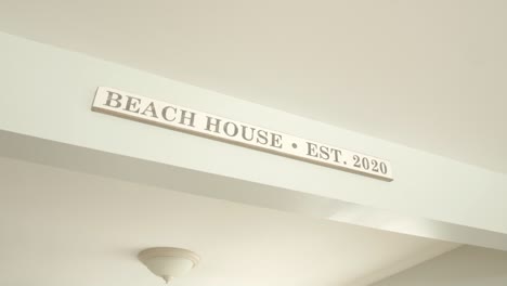 interior kitchen sign that reads "beach house est