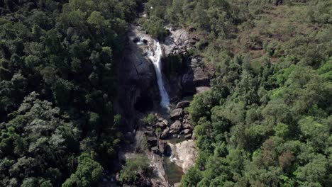 drone shot over murray falls in queensland australia on a sunny day