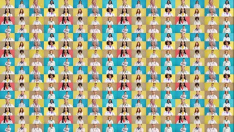 collage of doctors and healthcare professionals