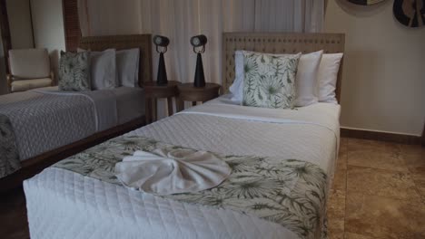 private beds in cabin in luxury hotel