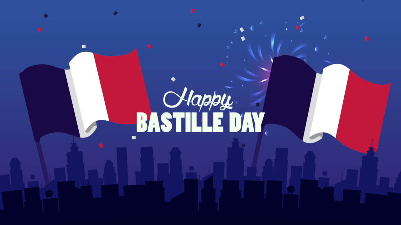 프랑스 발과 불꽃놀이로 바스티울의 날 축하