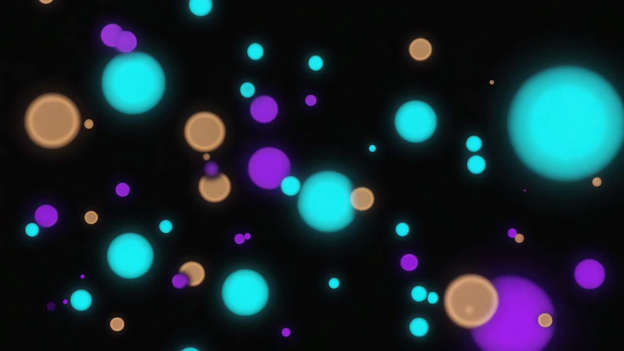 Abstract Glowing Circles on Black Background