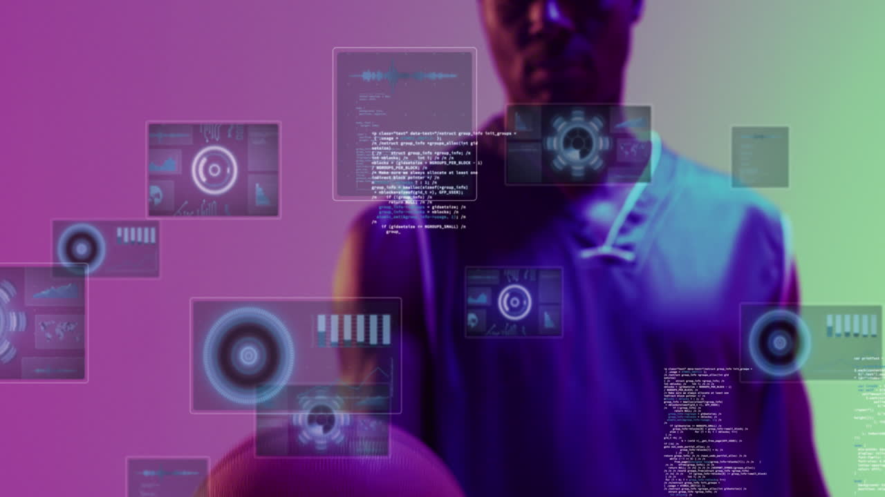 animación de estadísticas y procesamiento de datos sobre el jugador de baloncesto afroamericano