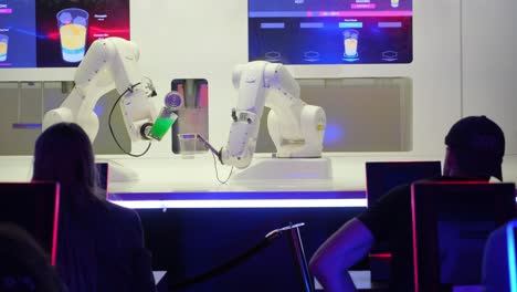 a robot mixes cocktails for patrons at an automated bar in prague czech republic a robot mixes cocktails for patrons at an automated bar in prague czech republic