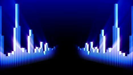 audio blauwe golf animatie. geluidsgolf van equalizer. pulse muziek speler. futuristisch digitaal geluidsgolconcept. loop achtergrond.