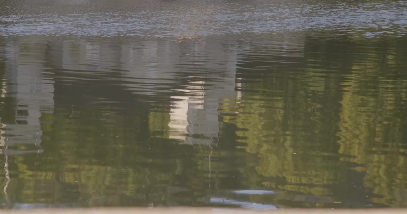 Italian river surface with reflections