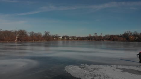 frozen lake in minneapolis