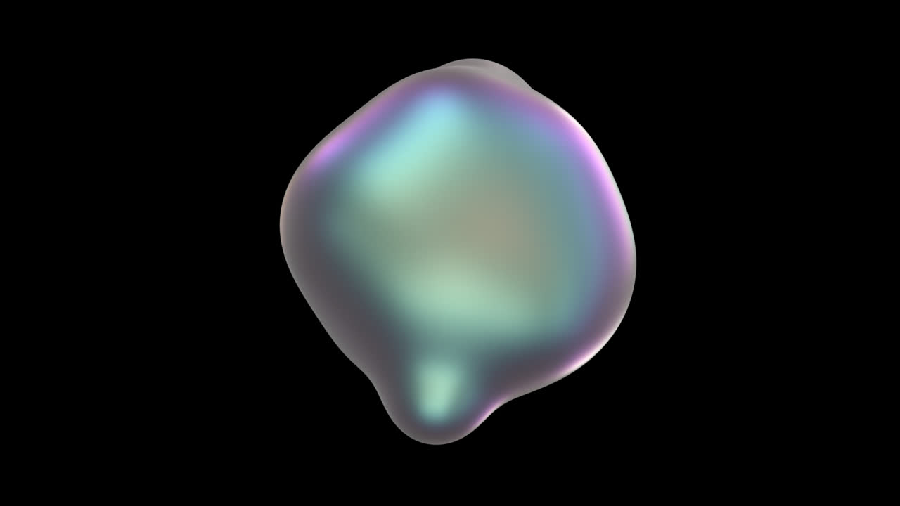 Iridescent Abstract Blob Morphing on Black Background
