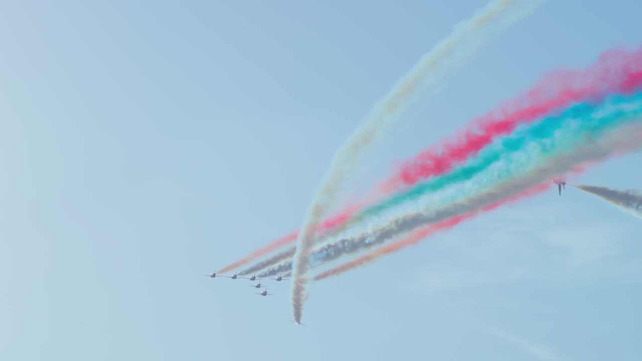 Aerobatic Planes with Smoke Trails in the Sky