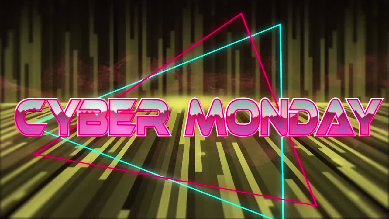 디지털 추상 공간에서 사이버 월요일의 애니메이션