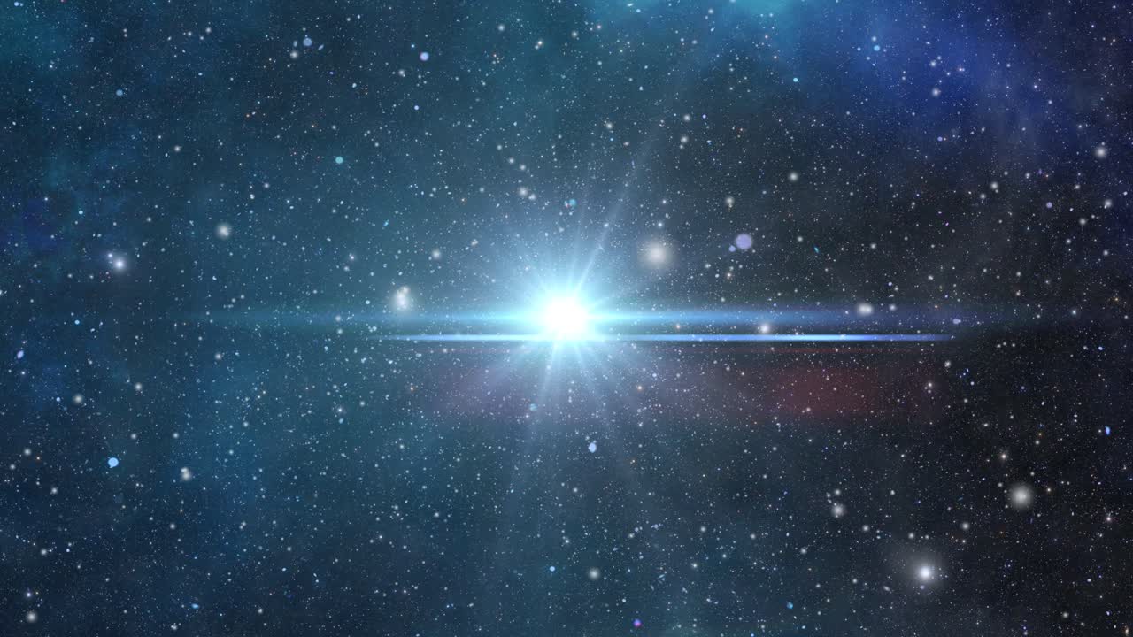 4k 어두운 우주에서 움직이는 밝은 별