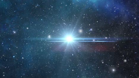4k una estrella brillante moviéndose en el universo oscuro