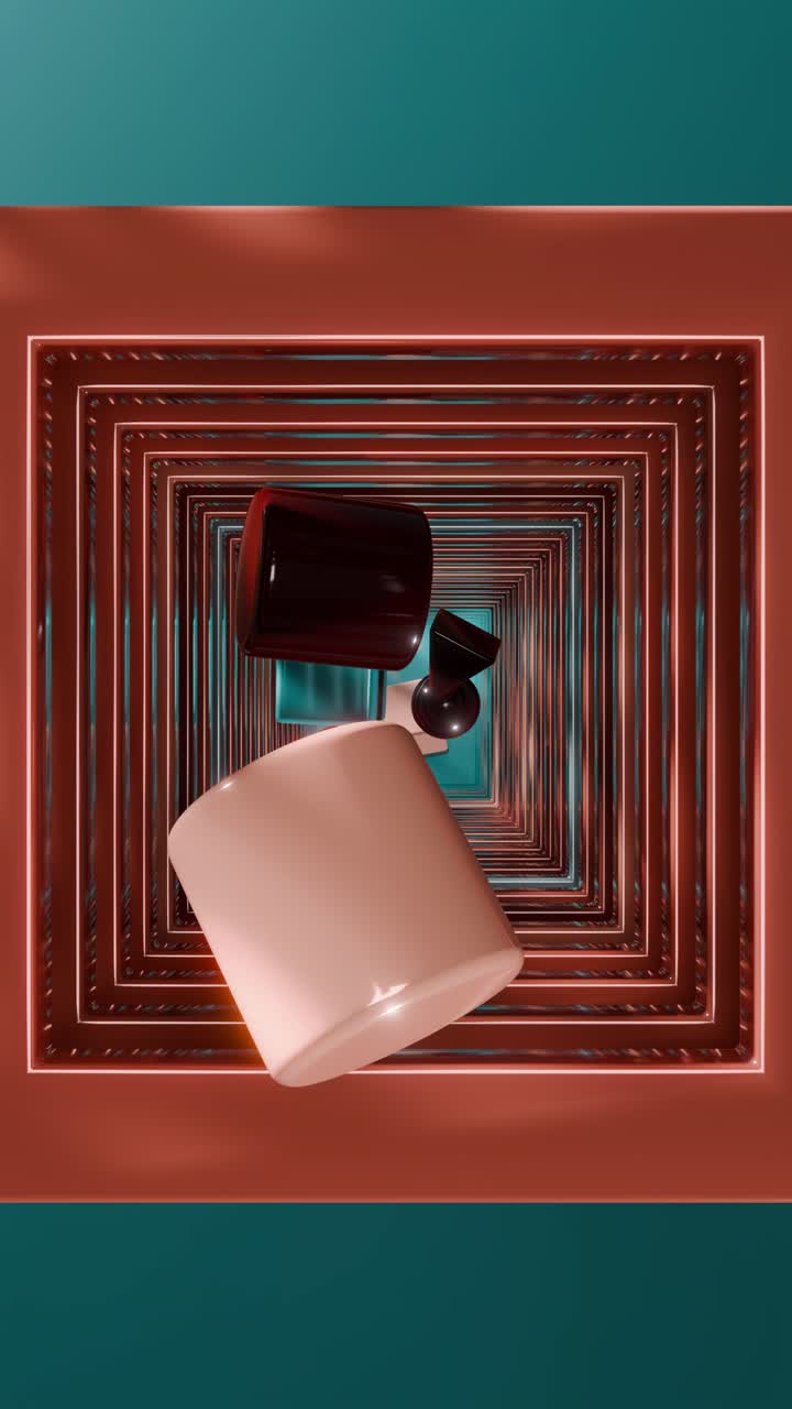 전망에서 추상적인 기하학적 모양