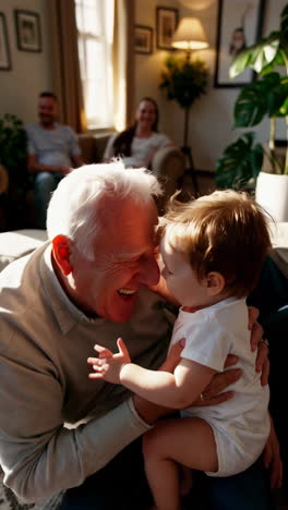 heartwarming family moments: grandfather and baby bonding