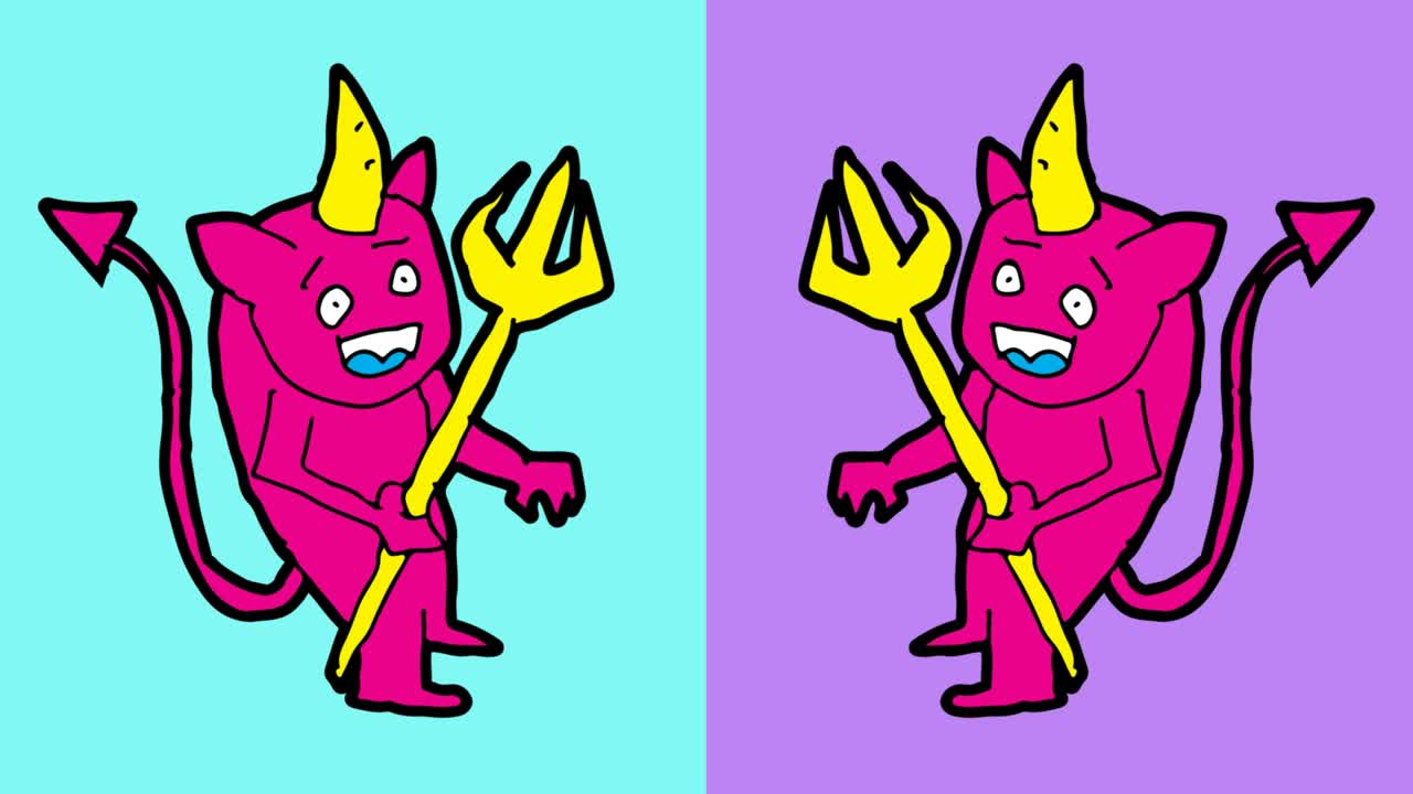 niños dibujando arte pop fondo sin costuras con el tema del diablo