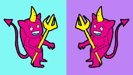 kids drawing pop art seamless background with theme of devil