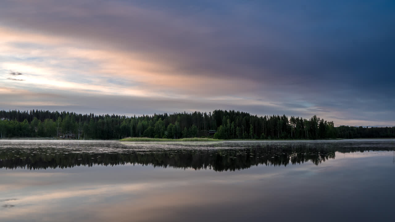 4K - Sunrise In Finland Timelapse with Nice Sky Colours
