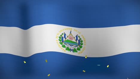 Animación-De-Confeti-Sobre-Bandera-De-Nicaragua