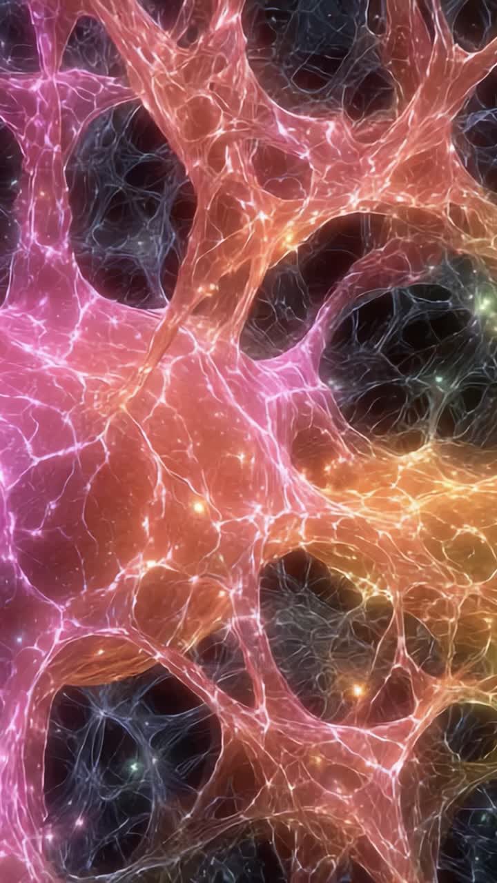 Exploring the Intricate World of Multicolored Neural Networks: A Dynamic Visualization of Cellular Structures and Their Luminescent Patterns