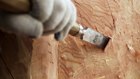 wood carving in progress