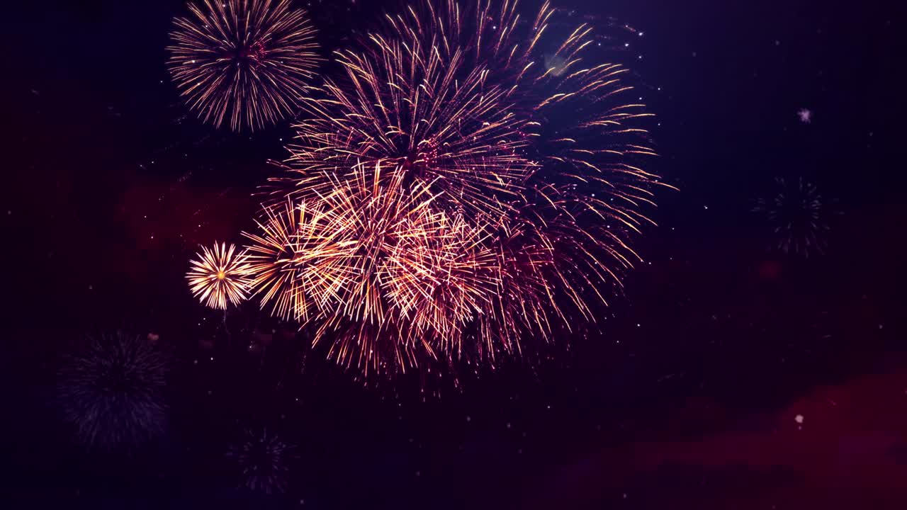 las partículas mágicas fuegos artificiales explosiones chispas explosión brillo bucle de animación