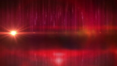 Animation-of-glowing-spot-with-lens-flare-on-red-flickering-background