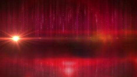 animation of glowing spot with lens flare on red flickering background