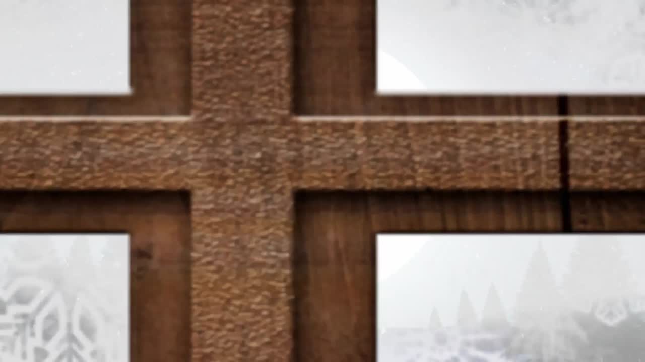 animación del árbol de navidad sobre un paisaje de invierno y santa claus con renos