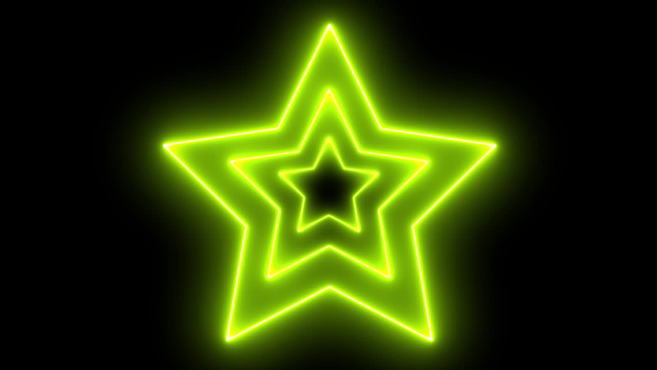 Gul stjerne neonglødende animationsgrafik