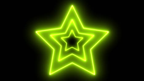 estrella de neón amarilla brillante animación gráficos de movimiento