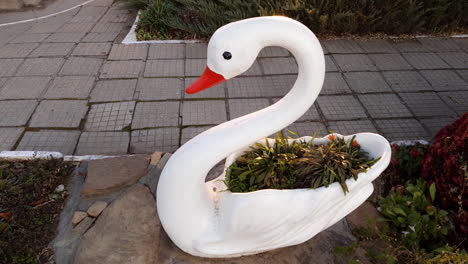 white swan made of stone