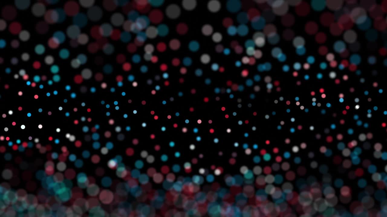 4k - partículas enfocadas, azul, marrón, verde. en bucle