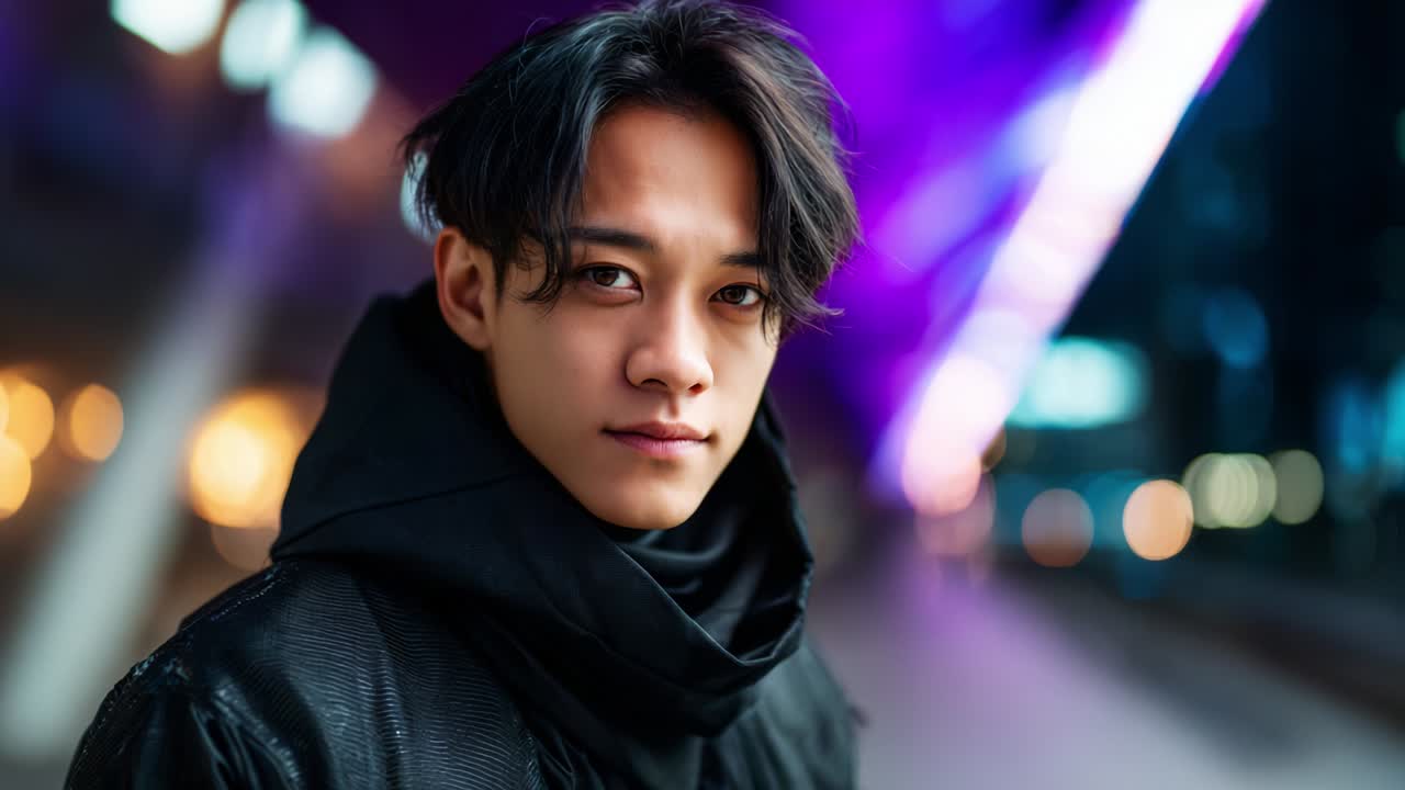 Portrait of a Stylish Asian Man in an Urban Setting