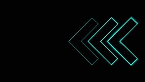 animación de flechas azules de neón derechas brillantes