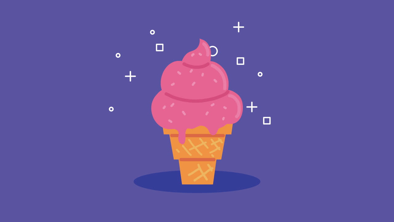ilustración del cono de helado rosado