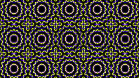 animación del patrón de neón del caleidoscopio que se mueve en movimiento hipnótico en un bucle sin costuras